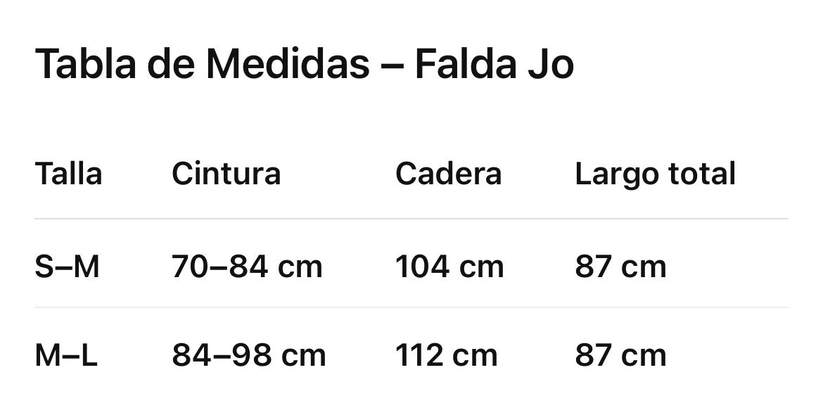 PRE-VENTA FALDA JO ASIMÉTRICA